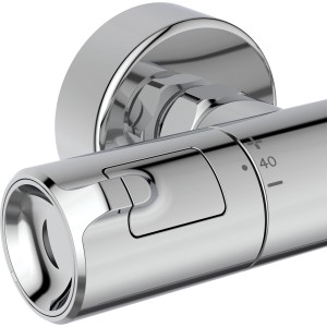 Detailaufnahme: Ideal Standard Ceratherm T50 Duschsystem, Aufputz, Chrom.