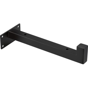 Schwarze Metall-Konsole im Industrial-Stil, 4 x 22,2 cm, für Regalböden bis 10 kg Tragkraft.