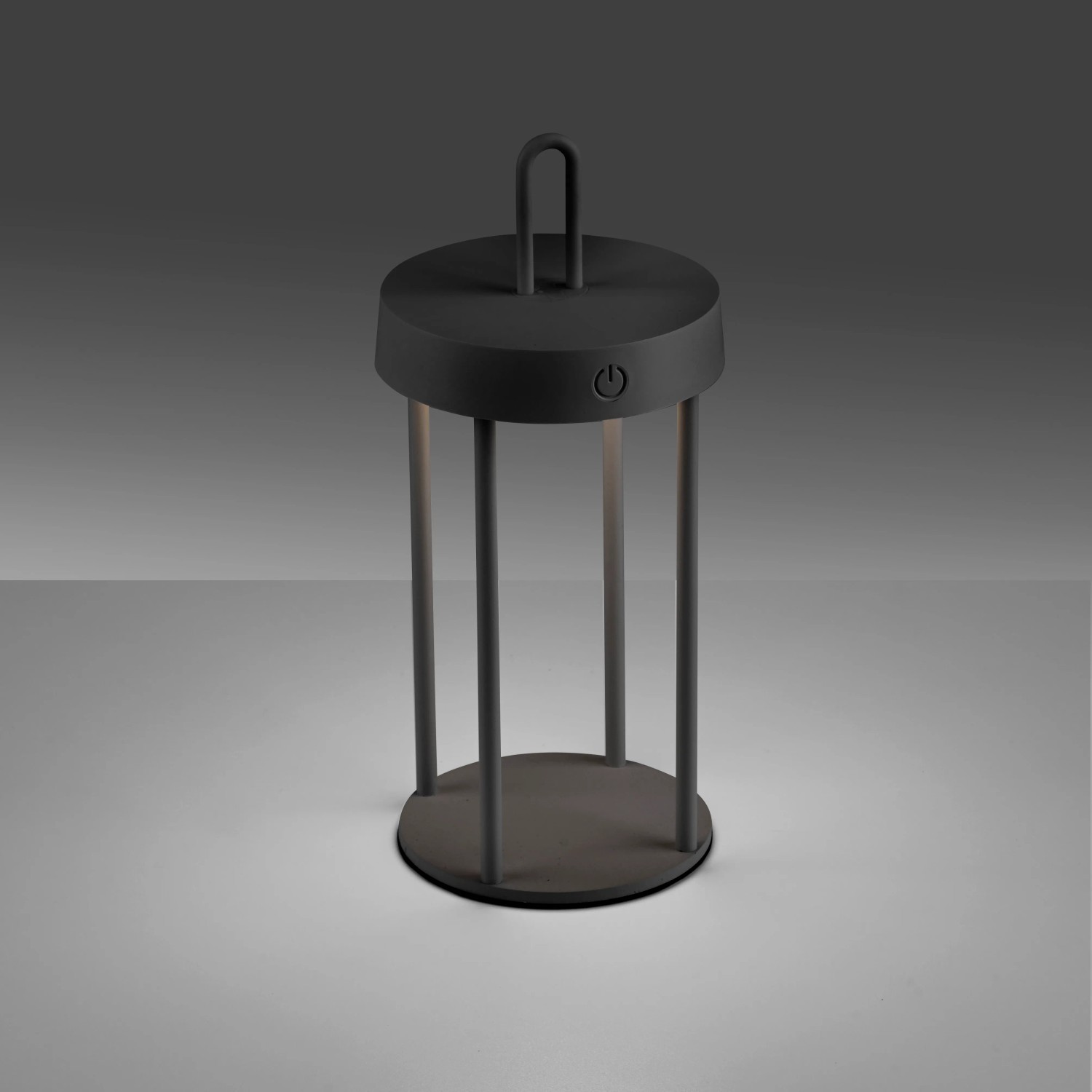 Schwarze LED-Akku-Tischleuchte Anselm, dimmbar, für Innen & Außen. Dekoleuchte von Just Light.