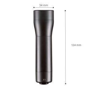 LED's Work Taschenlampe, 124mm, dimmbar, spritzwassergeschützt. Ideal für Outdoor-Aktivitäten.