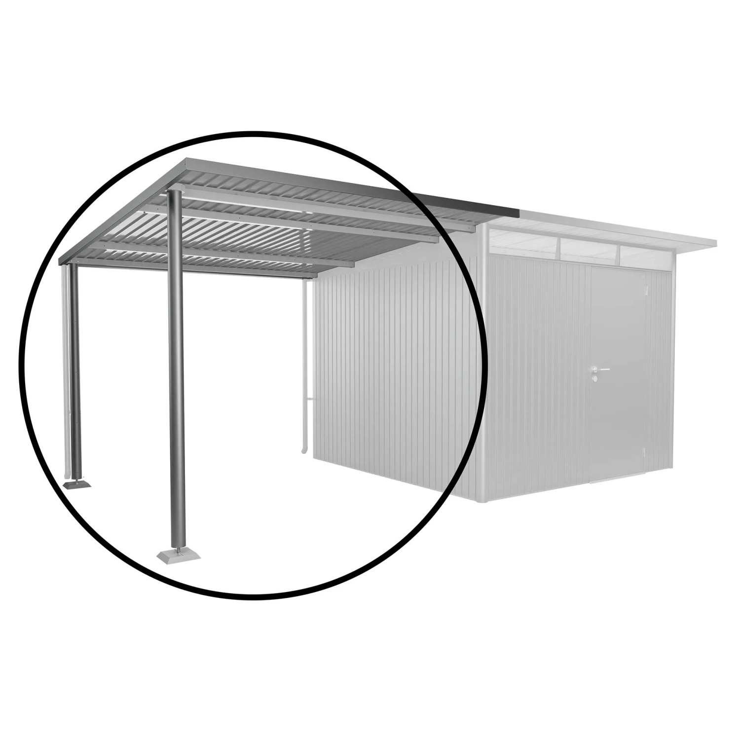 Biohort Seitendach für Gerätehaus AvantGarde A3, A7 Gr. L Quarzgrau-Metallic_3