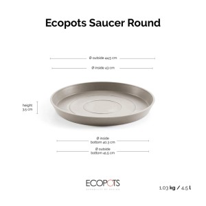 Ecopots Untersetzer Ø Braungrau 44 cm