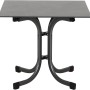 Quadratischer, anthrazitfarbener Siena Garden Klapptisch Sola, 80x80 cm, ideal für Balkon und Garten.