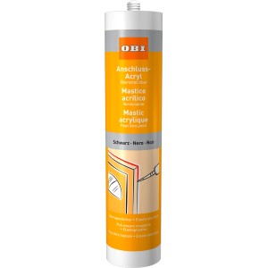 OBI Anschluss-Acryl Schwarz, 310ml Kartusche für Dichtungsarbeiten im Innenbereich.