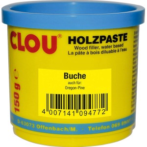 Clou Holzpaste, wasserverdünnbar, Buche, 150g, zum Ausbessern von Holz im Innenbereich.