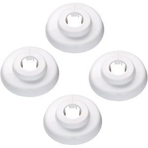 4er-Set Scharnierrosetten, 12 mm, G 1/8, weiß, für Heizungsrohre.