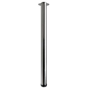 Hettich Tischbein Ø 75 mm x 1100 - 1130 mm Edelstahl-Optik inkl. Montageplatte