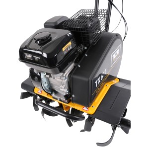 Texas TX611TG Benzin-Motorhacke mit gelbem Rahmen und schwarzen Details.