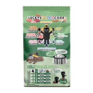 Lucky Lou Katzen-Trockenfutter Senior Geflügel & Wild, 1,7kg Packung. Alleinfutter für ältere Katzen.