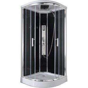 Sanotechnik Komplettduschkabine Trend 1 mit Chrom-Optik, 210x90 cm. Duschtempel mit Glasrückwand und Brausegarnitur.