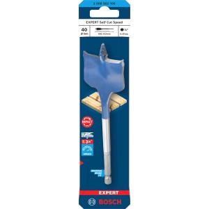Bosch Flachfräsbohrer Expert Self Cut Speed Ø 40 mm x 152 mm Blau-Silber