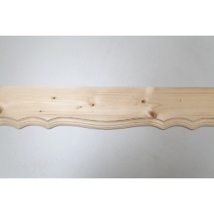 Dieda Balkonbrett aus Fichte, 1,8x15x250cm, unbehandelt mit geschwungener Kante.