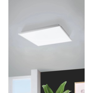 Weiße, eckige LED-Deckenleuchte Eglo Herrora-Z, 22W, Smart Home Leuchte.