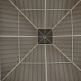 Detailaufnahme des champagnerfarbenen Stahldachs vom Sojag Pavillon Messina 12x16.