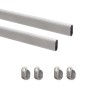 Emuca Satz von Schrankschienen Set 2 x 115m mit Halterungen Aluminium und Zamak Matt Eloxiert
