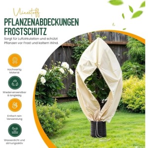 Sunny-Tree Winterschutz für Pflanzen und Bäume  Frostschutz  Frostschutzhaube Langlebiges Material  Beige 180 cm x 120 cm