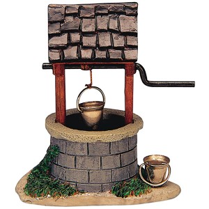 Lemax Weihnachtsdekoration: Deko-Brunnen mit Eimer für Miniatur-Weihnachtsdorf.