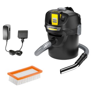 Kärcher Akku-Aschesauger AD 2 Battery Set mit Akku, Ladestation und Filter.