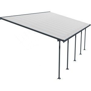 Palram Canopia Terrassenüberdachung Feria, anthrazit, 4x7.87 m. Robuste Konstruktion mit Polycarbonat-Dach.