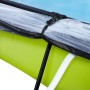 Detailaufnahme: Grüner EXIT Lime Pool mit Abdeckung und Filterpumpe.