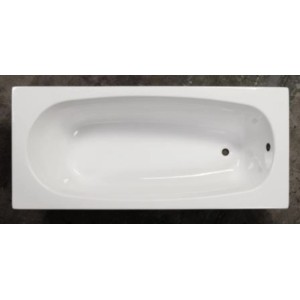 Weiße Sanoacryl Rechteck-Badewanne Linea, 160x70 cm, Aufsicht.