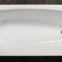 Weiße Sanoacryl Rechteck-Badewanne Linea, 160x70 cm, Aufsicht.