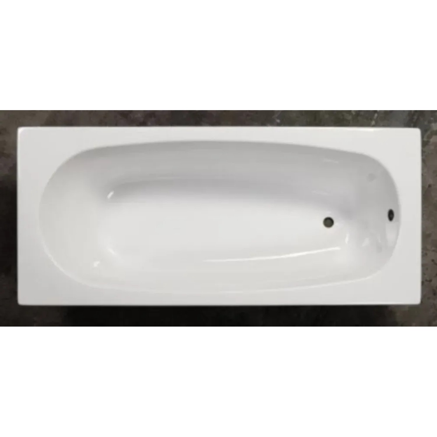 Weiße Sanoacryl Rechteck-Badewanne Linea, 160x70 cm, Aufsicht.