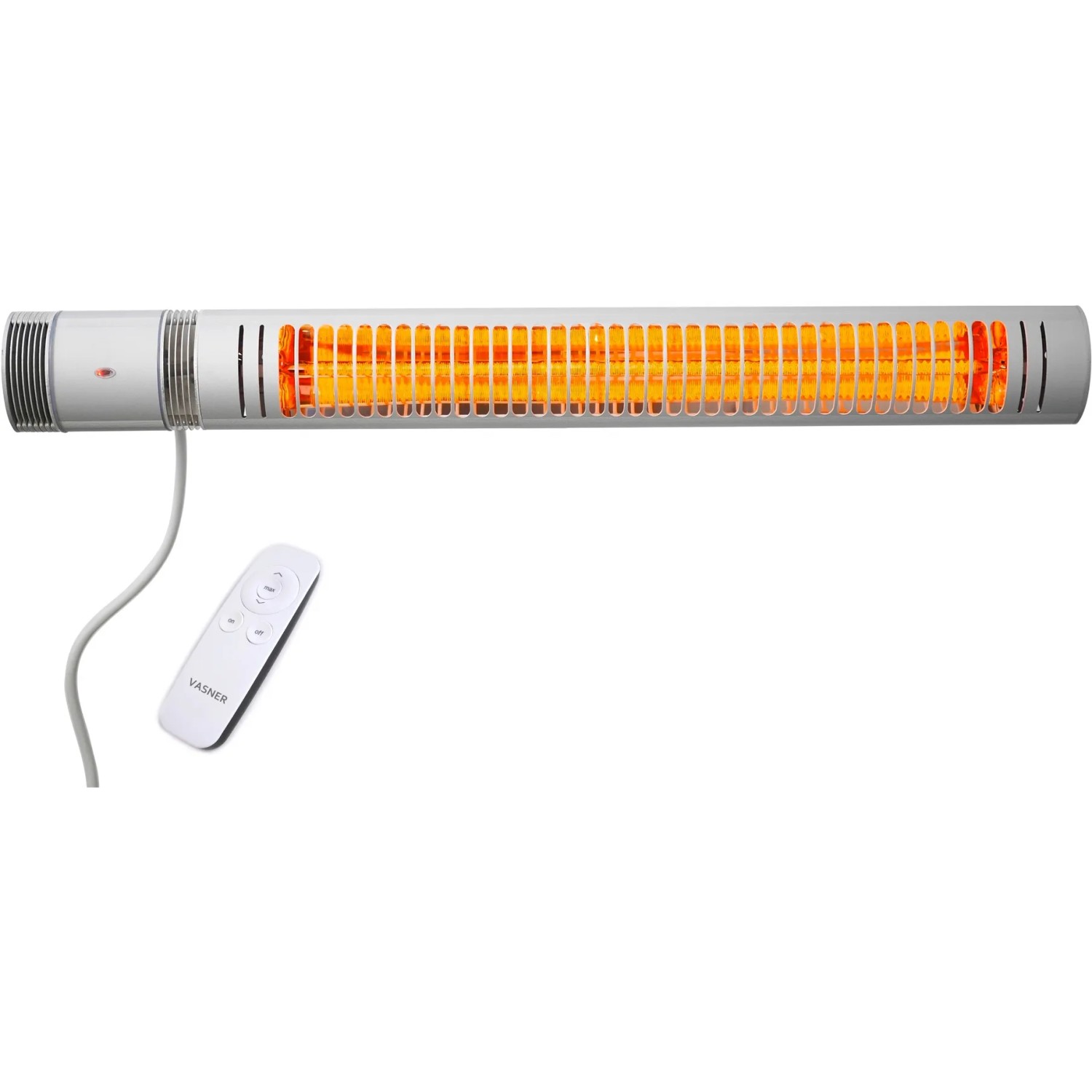 VASNER SlimLine X20 Infrarot-Heizstrahler in Silber mit Fernbedienung.