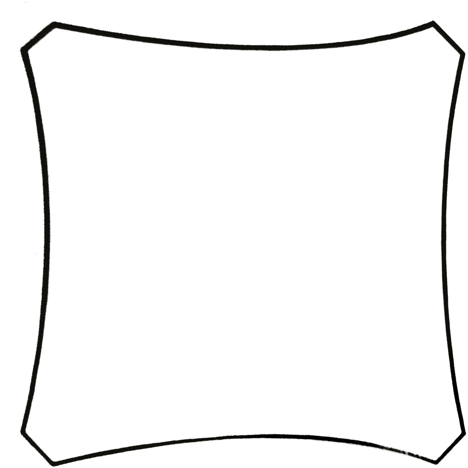 Cremefarbenes, wasserdurchlässiges Perel Viereck-Sonnensegel, 360x360 cm, für Terrasse und Garten.