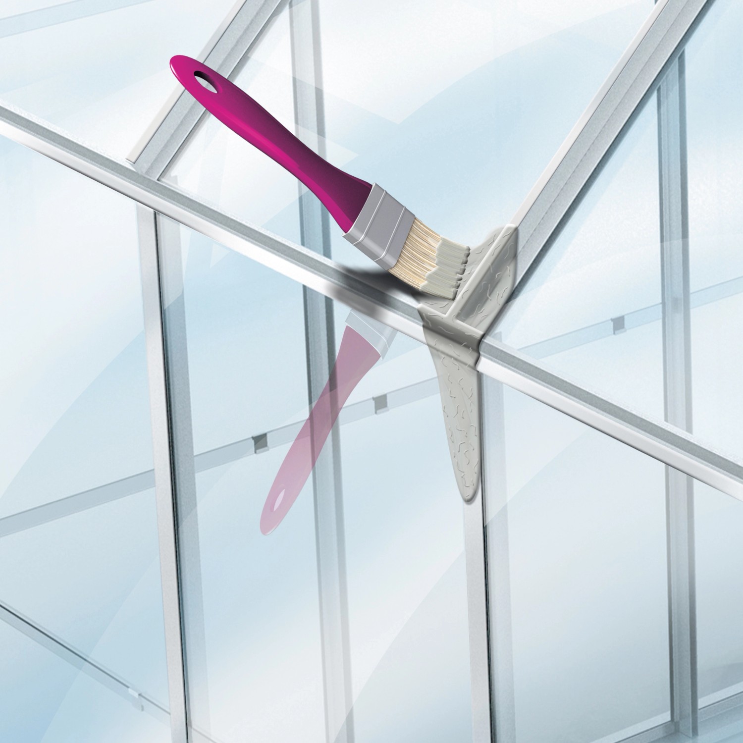 MEM Dicht-Fix: Pinsel dichtet Fensterrahmen ab. Bauabdichtung für Undichtigkeiten und Leckstellen.