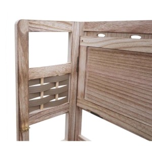 Detailansicht des braunen MCW Regals K86 mit Geflecht aus Polyrattan.