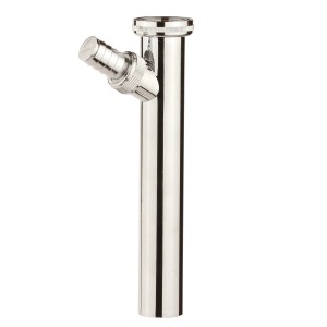 Verchromtes Kirchhoff Tauchrohr Siphon, 41,9 mm, mit Geräteanschluss für Wasch- oder Spülmaschine.