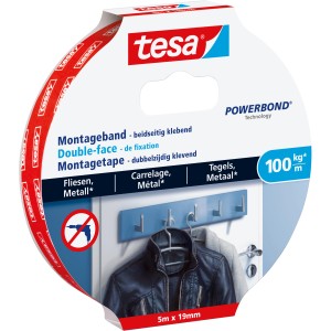 Tesa Ultra starkes Montageband für Fliesen und Metall 5 m