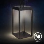 Schwarze Brilo LED Laterne Luca, dimmbar und spritzwassergeschützt (IP44).