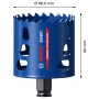 Blaue Bosch Expert Lochsäge Tough Material, Ø 68 mm, für präzise Bohrungen.