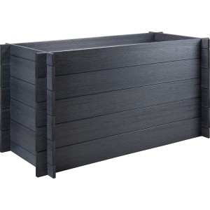 WPC Hochbeet Anthrazit, Stecksystem, 75x70x150 cm, für Garten & Terrasse.