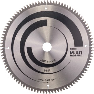 Bosch Kreissägeblatt Multi Material, 305 mm, 96 Zähne, für präzise Schnitte in Holz, Metall & Kunststoff.