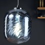 LUCE Design Pendelleuchte Nereide, blaues Glas mit Wellenmuster für interessante Lichteffekte.