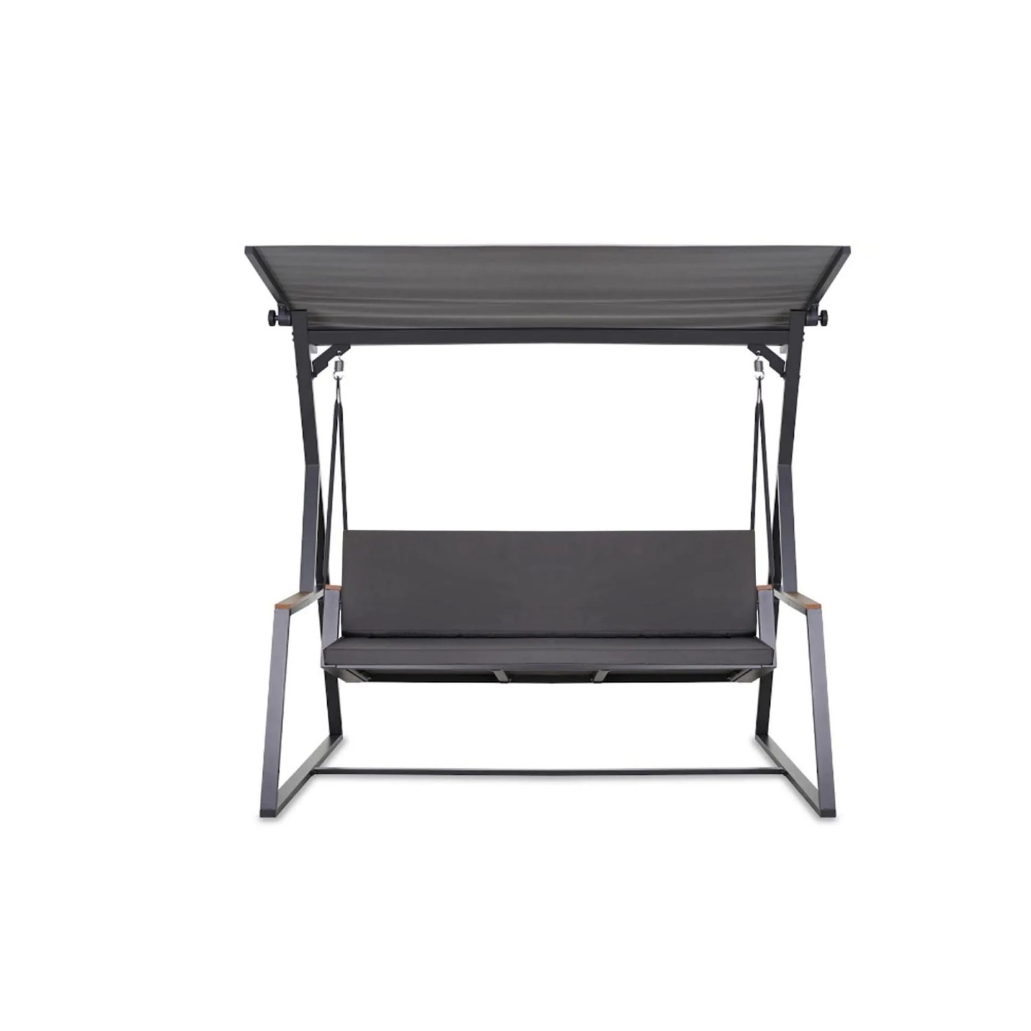 Anthrazitfarbenes Kissen-Set für Hollywoodschaukel, 160x50x7cm, für 3-Sitzer Gartenschaukel.