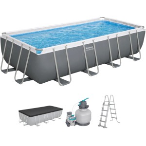 Bestway Steel Pro MAX Pool 549x274x122 cm Grau eckig mit Sandfilteranlage