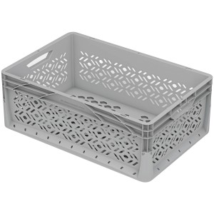 Eurobox-System Box durchbrochen 60 x 40 x 22 cm Grau
