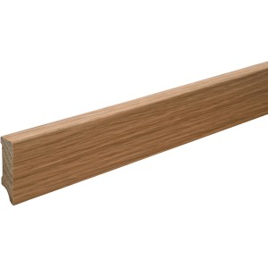 Sockelleiste Eiche Natur, lackiert, 30x16x2400 mm. Holzleiste für den Bodenabschluss.