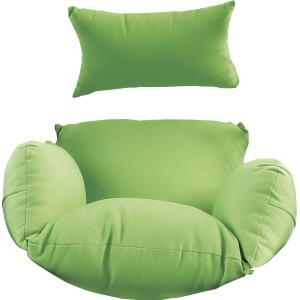 Grünes Ersatz-Sitzkissen für Hängesessel Pinamar, bequeme Auflage aus Polyester.