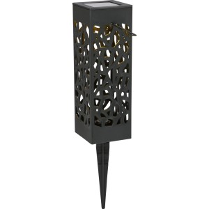 Solar-LED-Leuchte Moasco 2in1, 3er-Set, schwarz mit Muster, für Garten & Außenbereich.