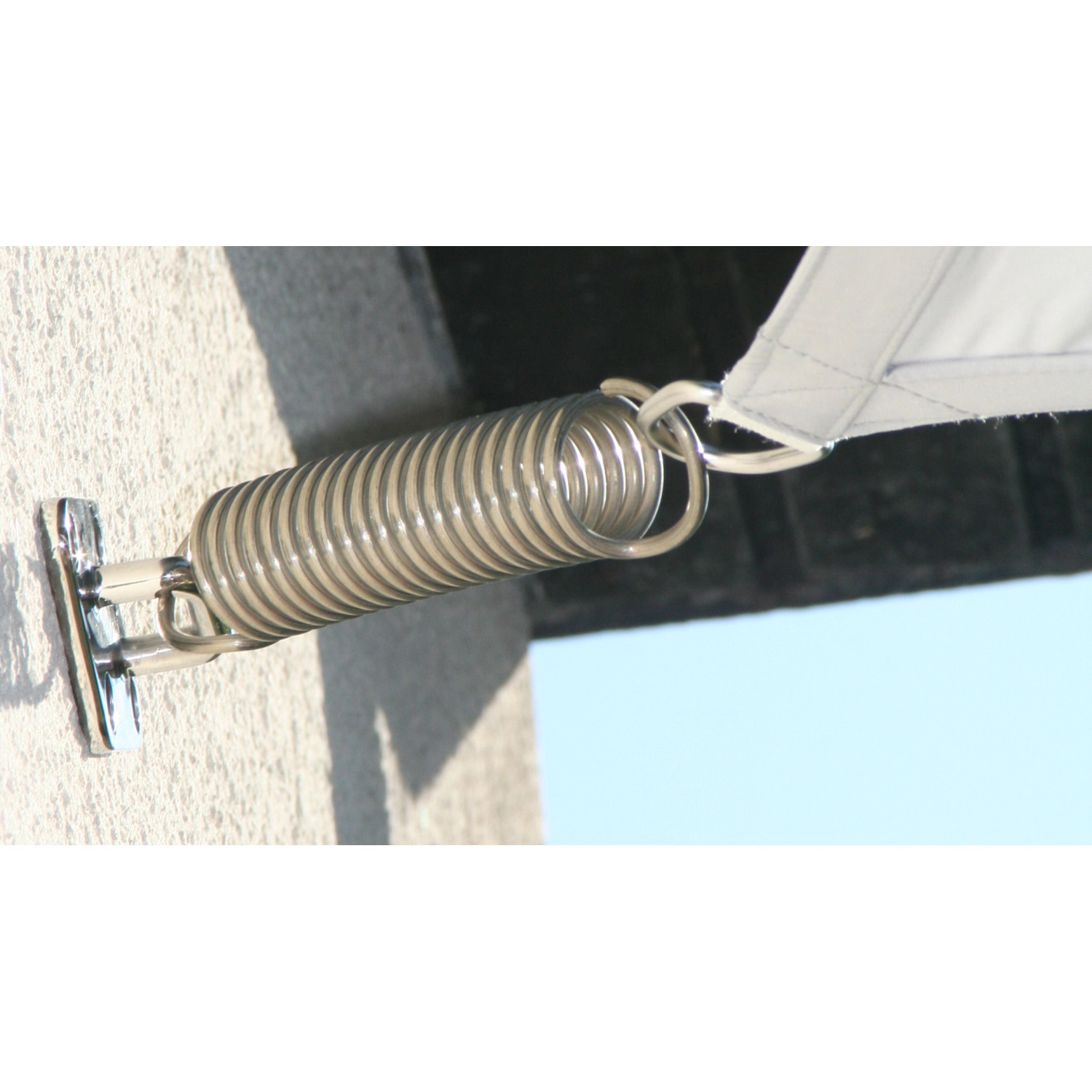 Floracord Zugfeder Größe 1 kurz, metallisch, zur Befestigung von Sonnensegeln.