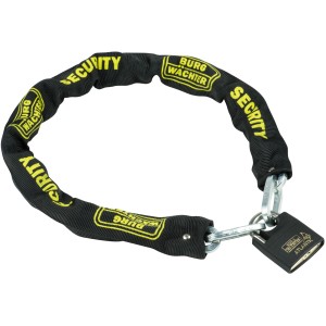 Burg Wächter Kette mit Schloss SKM 8/90/Ni50, 90cm lange Vierkantkette mit Zylinderschloss.