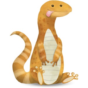 Wandbild: Niedliche, orangefarbene Echse (Cute Lizard) von Komar, 30x40 cm.