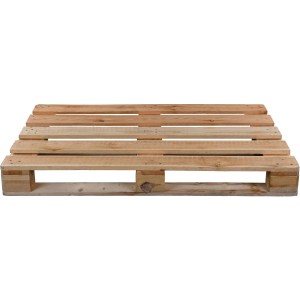 Unbehandelte Möbelpalette aus Nadelholz, 13x80x120 cm, ideal für DIY Möbelbau.