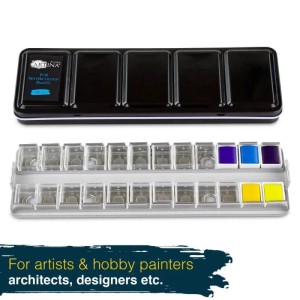 Artina Colaro Leerkasten für Aquarellfarben mit 24 Näpfen, ideal für Künstlerfarben.