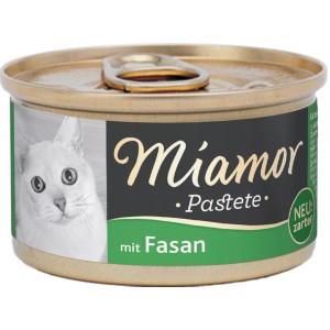 Miamor Katzen-Nassfutter Pastete Fasan, 85g Dose für eine ausgewogene Ernährung Ihrer Katze.